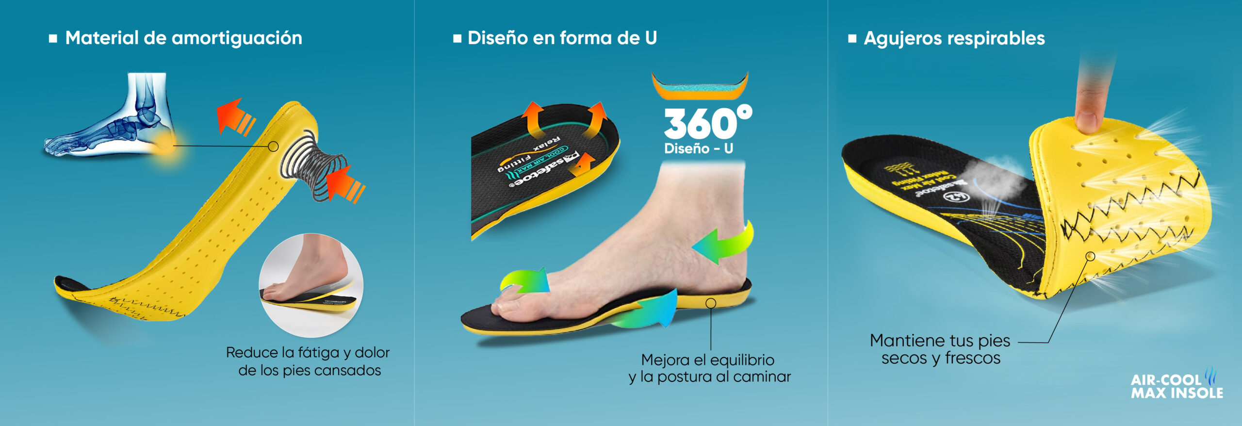 Plantilla air cool max de safetoe